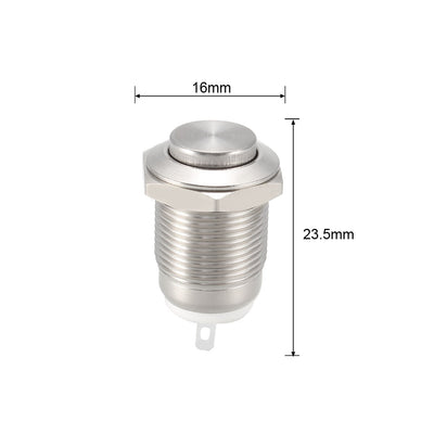 Harfington Uxcell Momentary Metal Push Button Switch High Head 12mm Mounting Dia 1NO AC250V 2A