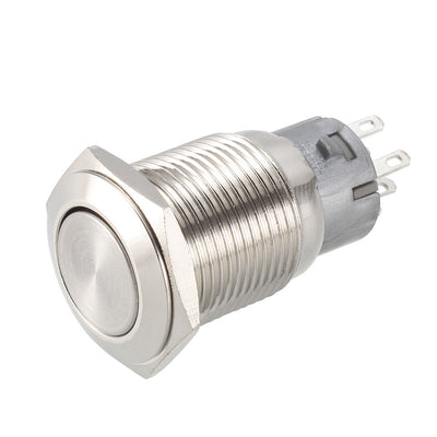 Harfington Uxcell Momentary Metal Push Button Switch 16mm Mounting 2NC 2NO 2COM AC 250V 3A