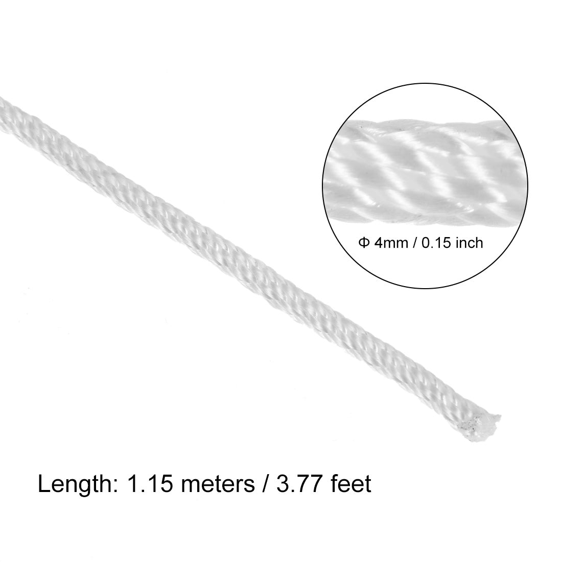 uxcell Uxcell Recoil start Rope with Handle 4mm Dia 1.15m 3.7ft Polyester Pull Cord for 168F 170F Lawn Mower Trimmer Chainsaw Engine Part