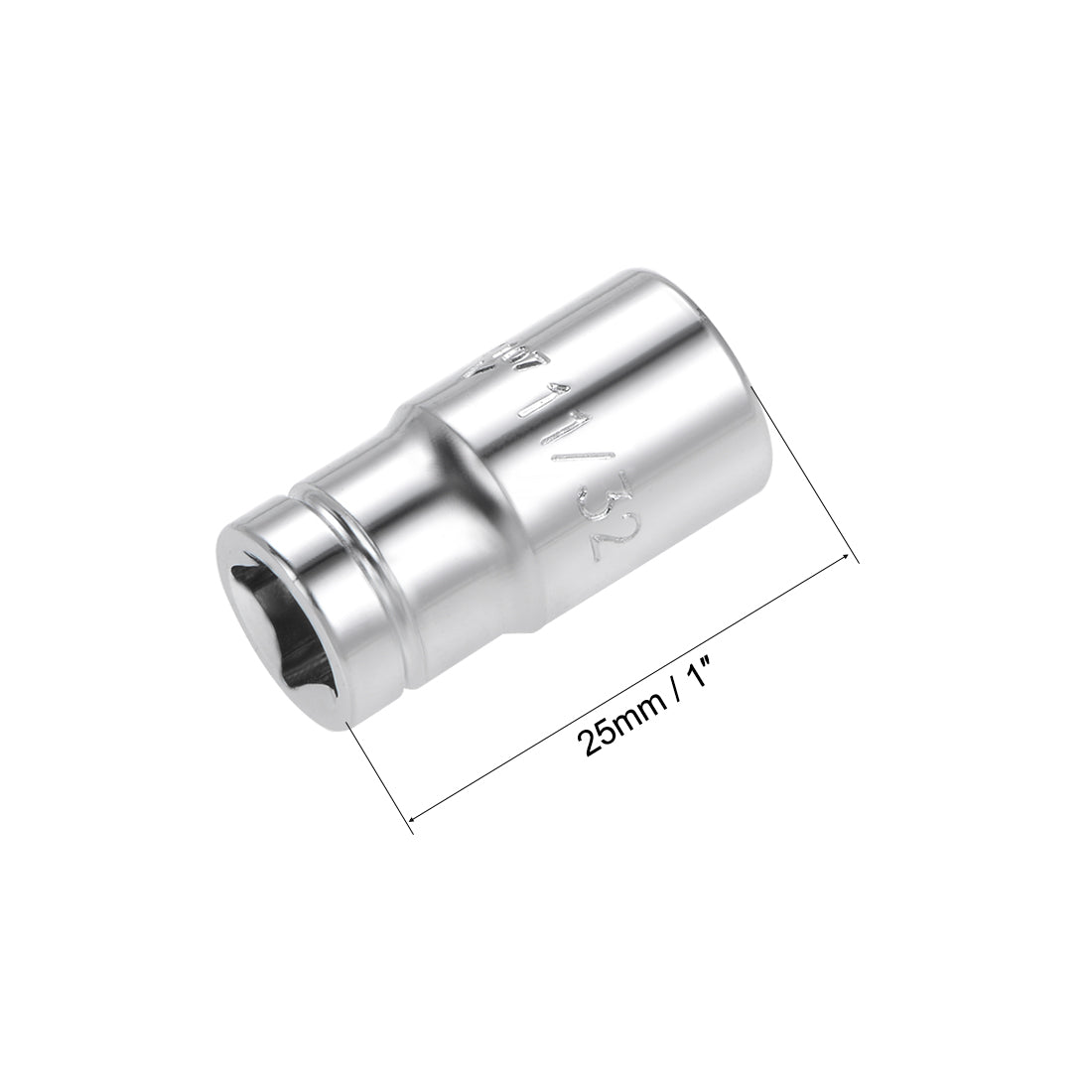 uxcell Uxcell Square Drive SAE 6-Point Shallow Socket Kit, Cr-V Steel