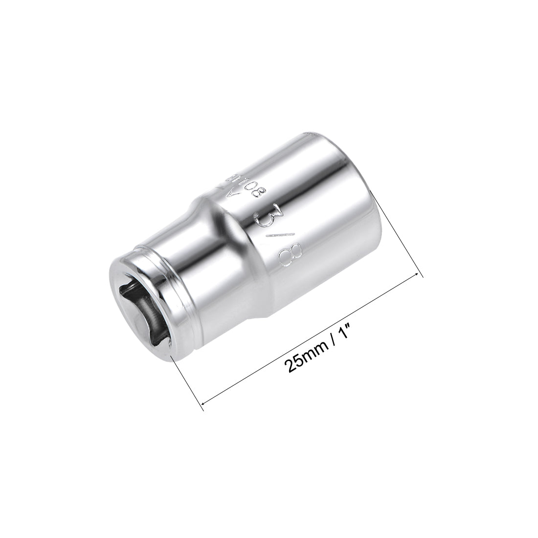 uxcell Uxcell Square Drive SAE 6-Point Shallow Socket, Cr-V Steel