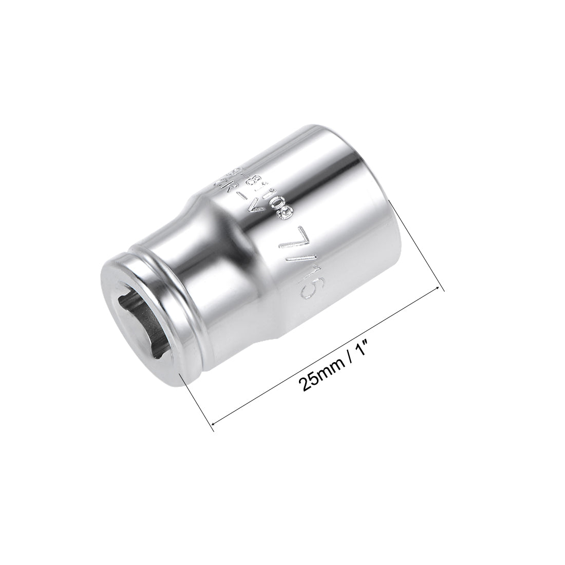 uxcell Uxcell Square Drive 6-Point Shallow Socket Kit SAE, Cr-V Steel
