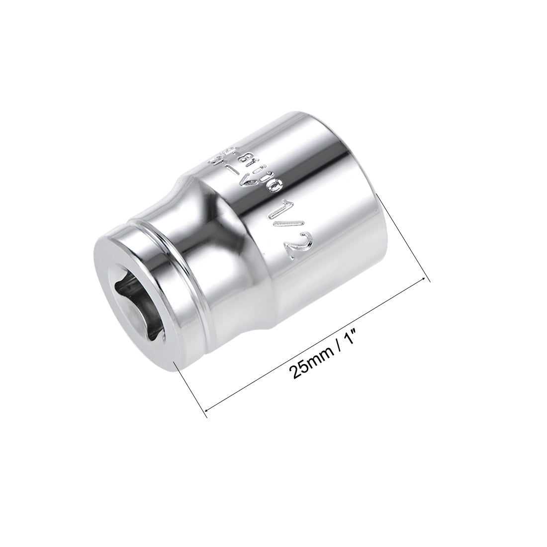 uxcell Uxcell Square Drive 6-Point Shallow Socket Kit SAE, Cr-V Steel