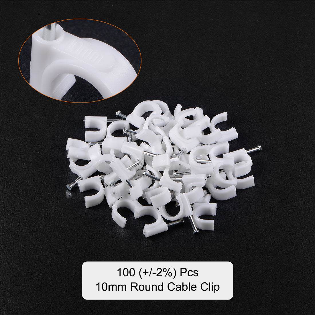 uxcell Uxcell 10mm Cable Wire Clips Nail-In Wire Nail Clamps Cord Organizer Tie Holder 100pcs