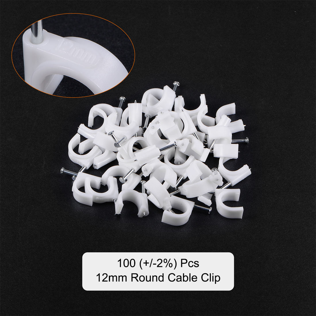 uxcell Uxcell 12mm Cable Wire Clips Nail-In Wire Nail Clamps Cord Organizer Tie Holder 100pcs