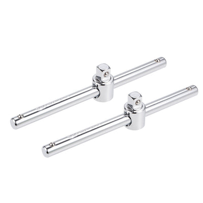 uxcell Uxcell 2 Pcs 3/8" Drive Sliding Wrench Breaker Bar T-Handle Socket Hand Tool
