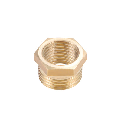 Harfington Uxcell Brass Threaded Pipe Fitting G3/8 Male x G1/4 Female Hex Bushing Adapter 10pcs