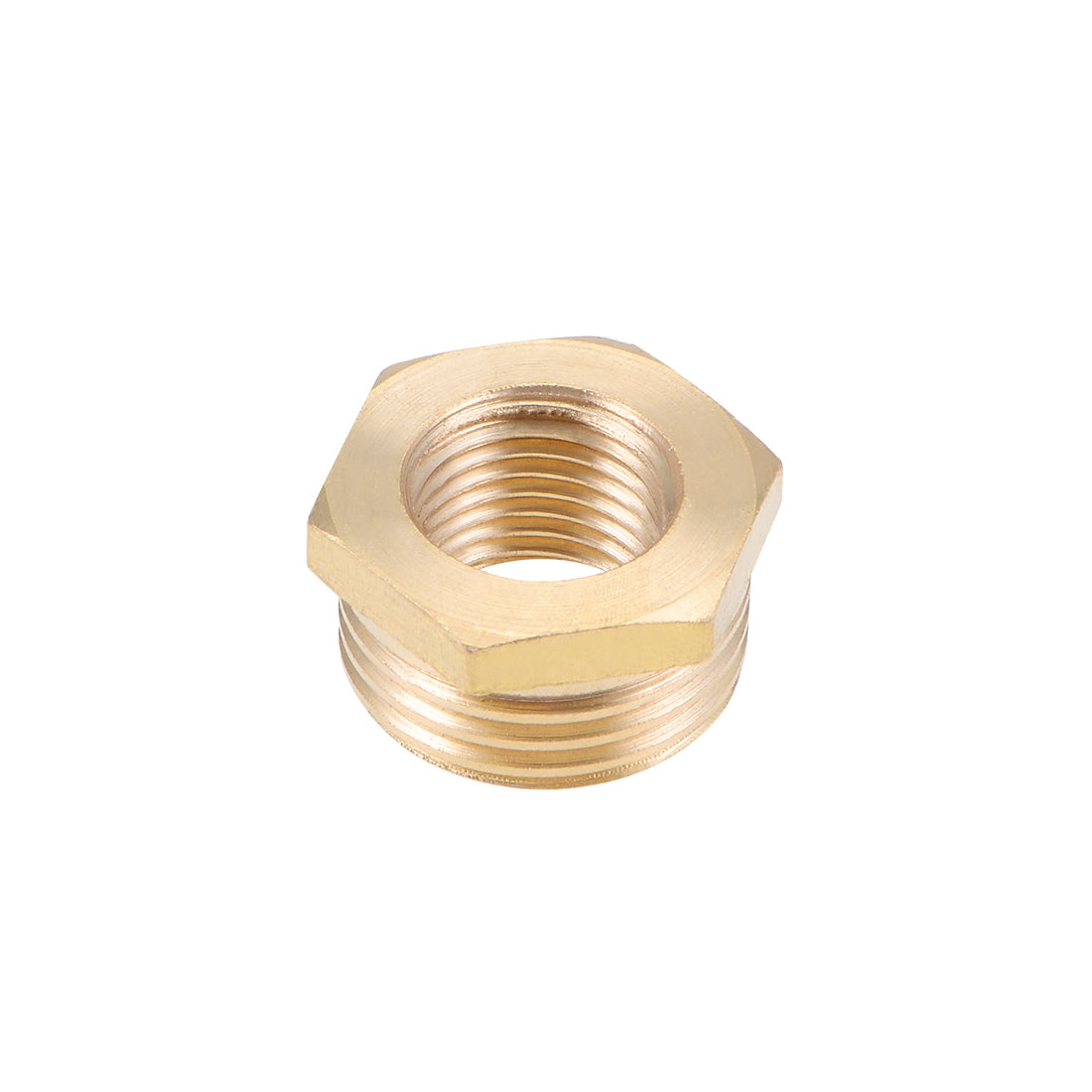 uxcell Uxcell Brass Threaded Pipe Fitting G1/2 Male x G1/4 Female Hex Bushing Adapter 5pcs