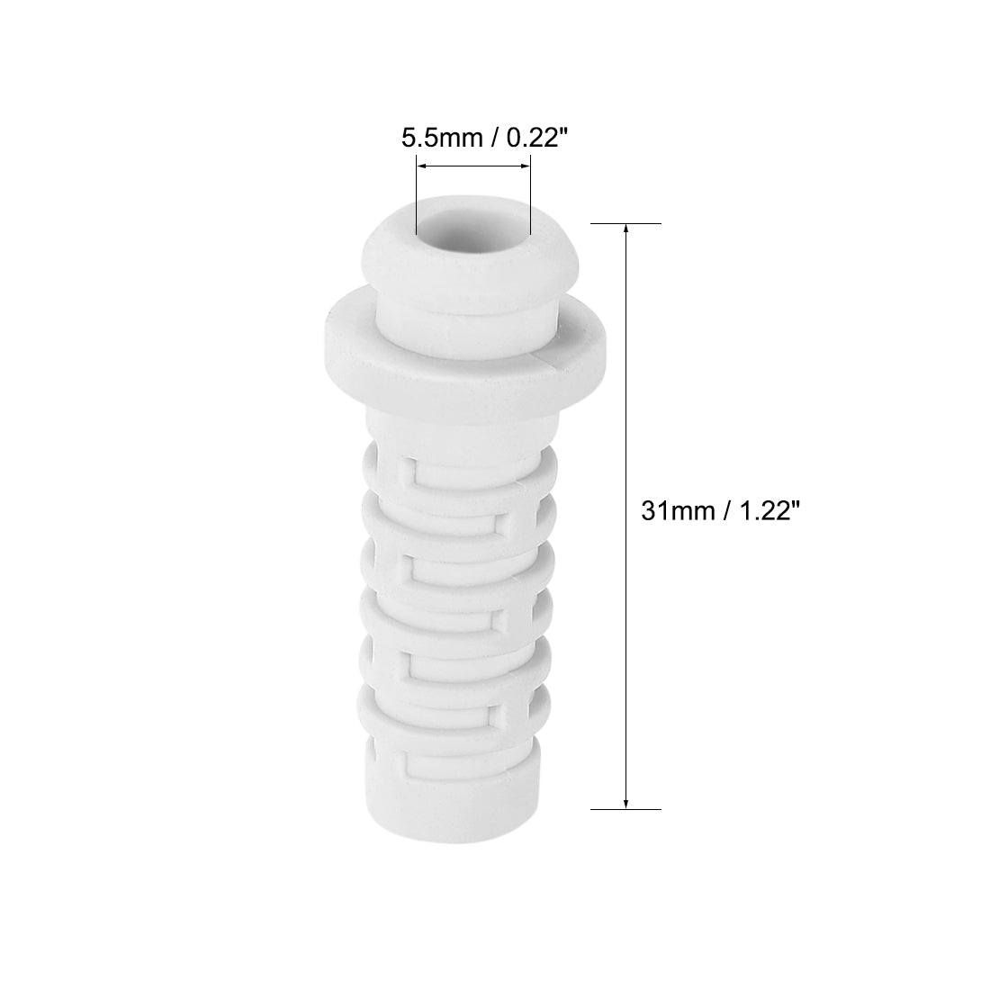 uxcell Uxcell Strain Relief Boots 31mm PVC Cord Protector Cover Sleeve for 4 AWG Electrical Cables White 15Pcs