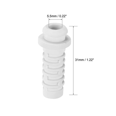 Harfington Uxcell Strain Relief Boots 31mm PVC Cord Protector Cover Sleeve for 4 AWG Electrical Cables White 15Pcs