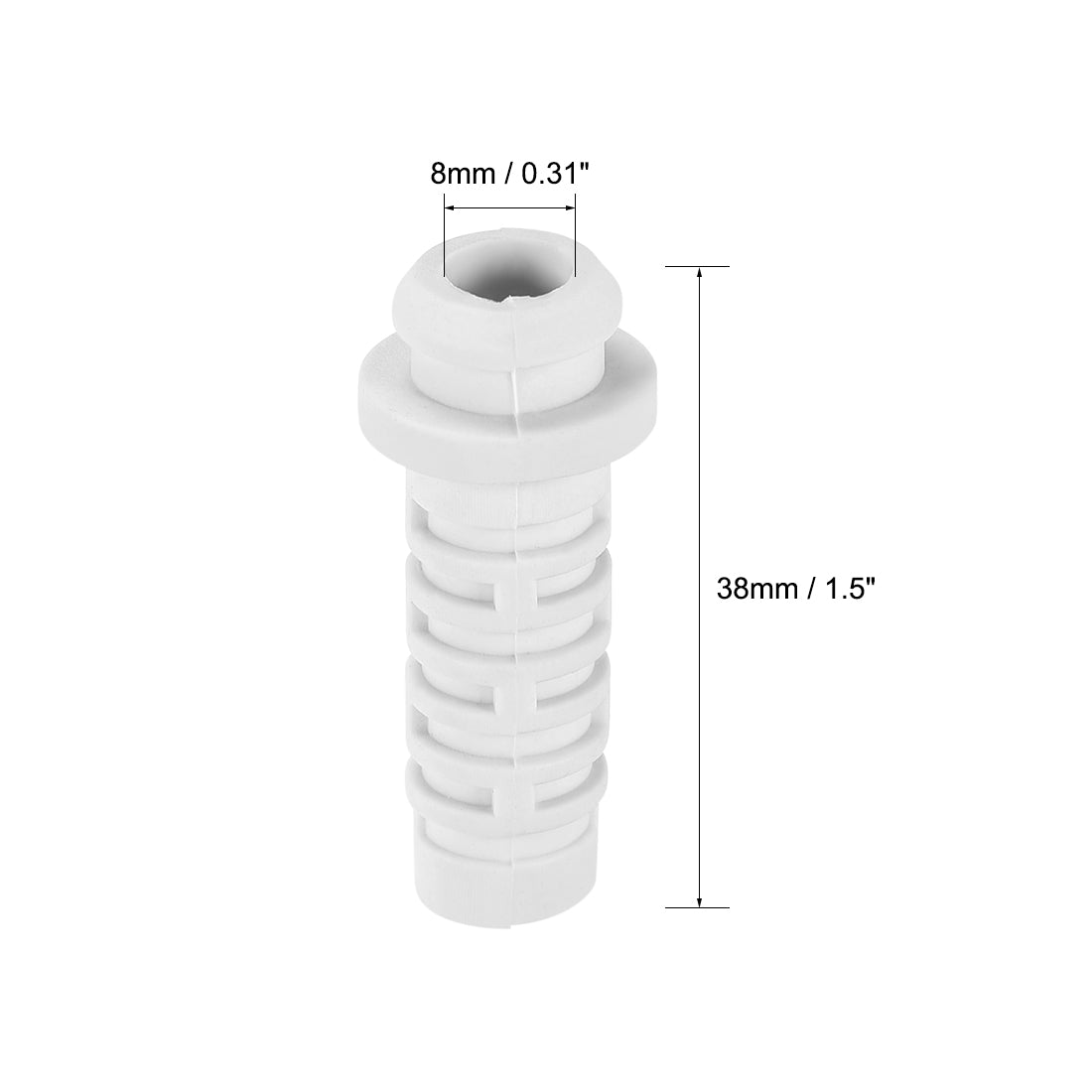 uxcell Uxcell Strain Relief Boots 38mm PVC Cord Protector Cover Sleeve for 1/0 AWG Electrical Cables White 10Pcs