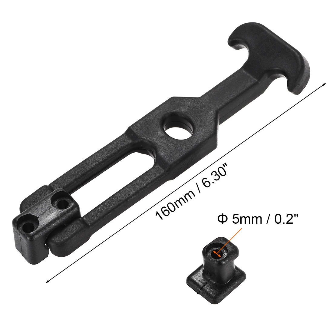 uxcell Uxcell 6.30-inch Rubber Flexible T-Handle Draw Latches Hasp for Golf Cart and Tool Box