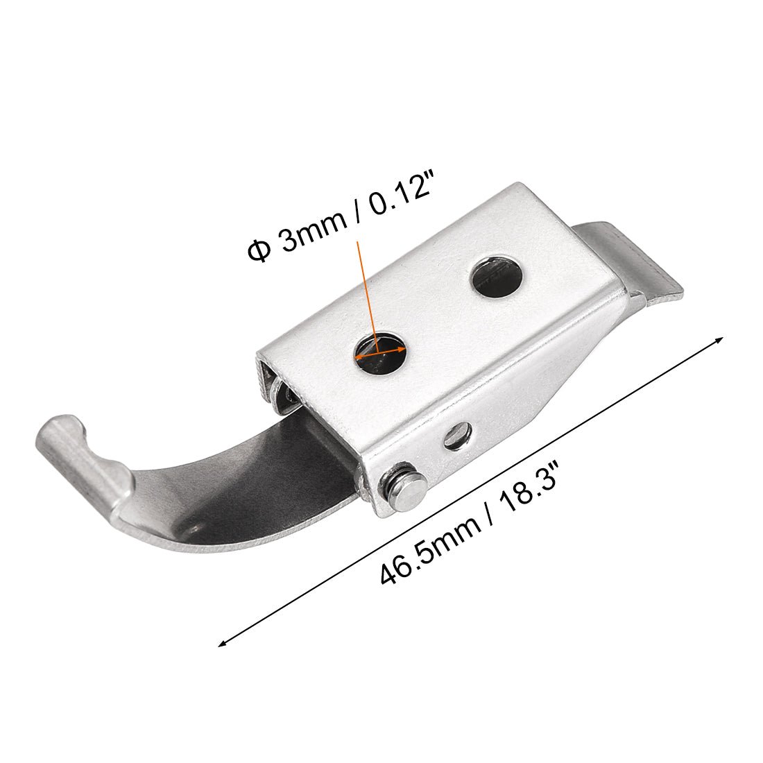 uxcell Uxcell 1.83-inch SUS304 Stainless Steel Draw Toggle Latch with Spring-steel Hook - 3 Pcs