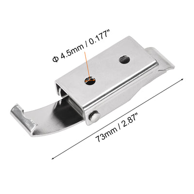 Harfington Uxcell 2.87-inch SUS304 Stainless Steel Draw Toggle Latch with Spring-steel Hook - 2 Pcs