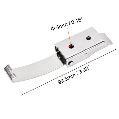 Harfington Uxcell 3.92-inch SUS304 Stainless Steel Draw Toggle Latch with Spring-steel Hook - 2 Pcs