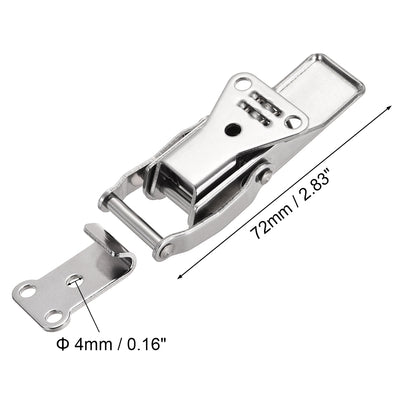 Harfington Uxcell 2.83-inch SUS304 Stainless Steel Spring Loaded Self Locking Toggle Draw Latch & Strike