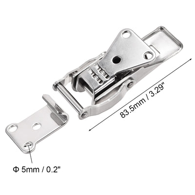 Harfington Uxcell 3.29-inch SUS304 Stainless Steel Spring Loaded Self Locking Toggle Draw Latch & Strike