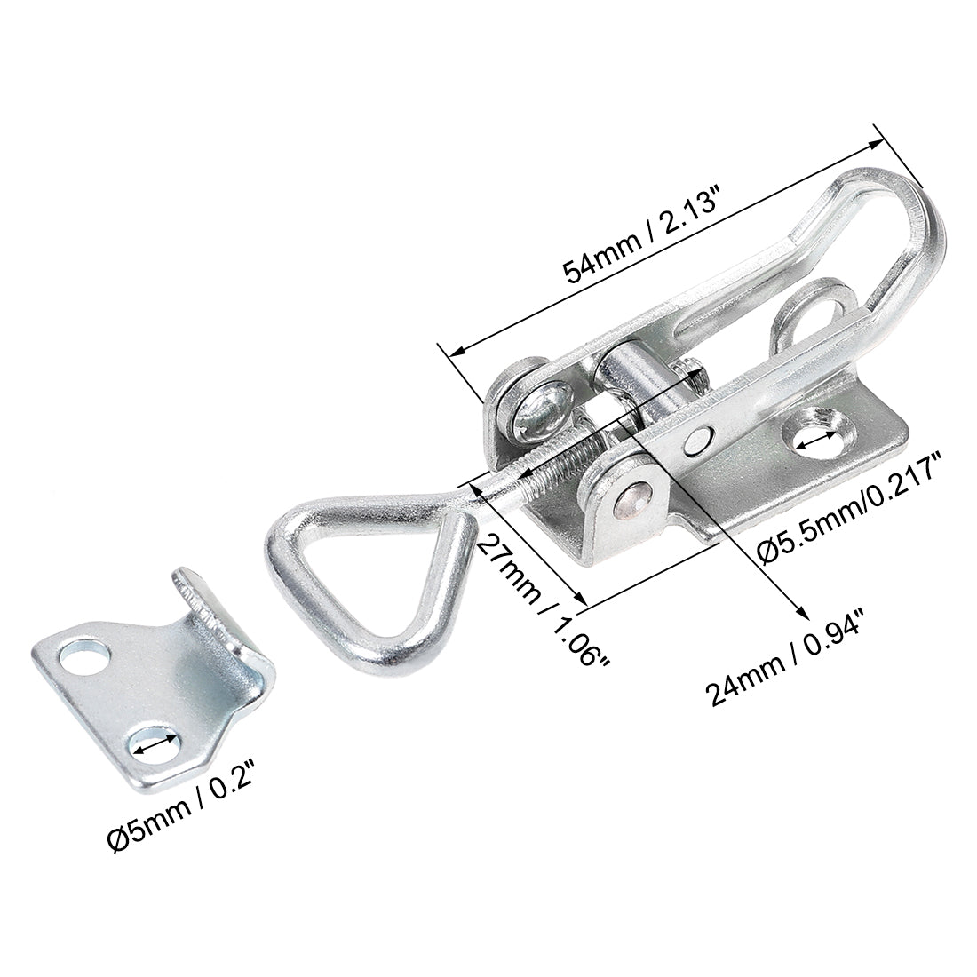 uxcell Uxcell 1KN Locking Load Iron Pull-Action Latch Adjustable Toggle Clamp with Keyhole