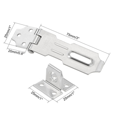 Harfington Uxcell Padlock Hasp Door Clasp Hasp Latch Safety Bolt Lock Latch Stainless Steel