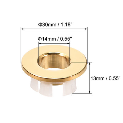 Harfington Uxcell Sink Overflow Covers Bathroom Kitchen Basin Trim Round Hole Caps Insert Spares Gold Tone 3 Pcs