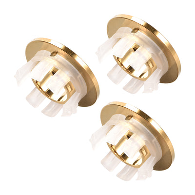Harfington Uxcell Sink Overflow Covers Bathroom Kitchen Basin Trim Round Hole Caps Insert Spares Gold Tone 3 Pcs