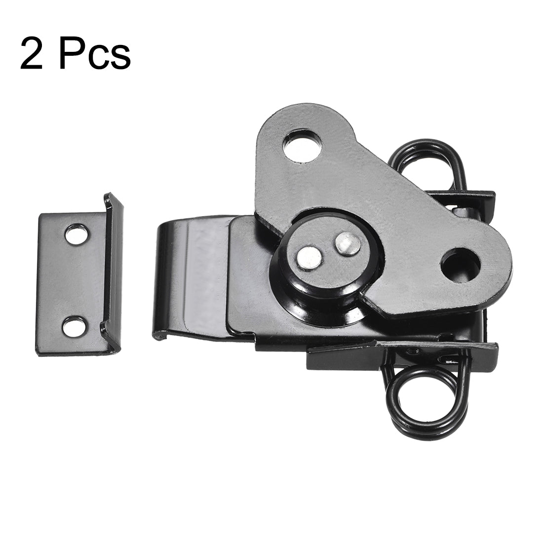 Unique Bargains 1.65-inch Iron Spring Loaded Butterfly Twist Latch Keeper Toggle Clamp With Padlock Hole For Case Box 2pcs Silver