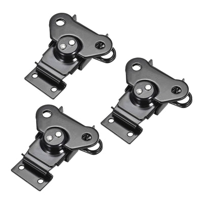 uxcell Uxcell 2.24-inch Iron Spring Loaded Butterfly Twist Latch Keeper Toggle Clamp - 3 Pcs (Black)