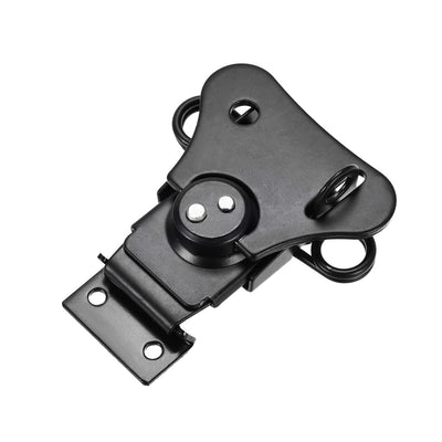 Harfington Uxcell 2.56-inch Iron Spring Loaded Butterfly Twist Latch Keeper Toggle Clamp with Keyhole (Black)
