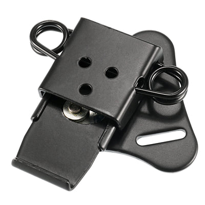 Harfington Uxcell 2.56-inch Iron Spring Loaded Butterfly Twist Latch Keeper Toggle Clamp with Keyhole - 2 Pcs (Black)