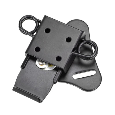 Harfington Uxcell 2.56-inch Iron Spring Loaded Butterfly Twist Latch Keeper Toggle Clamp with Keyhole - 3 Pcs (Black)