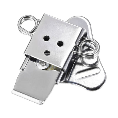Harfington Uxcell 2.56-inch Iron Spring Loaded Butterfly Twist Latch Keeper Toggle Clamp with Keyhole - 3 Pcs (Silver)