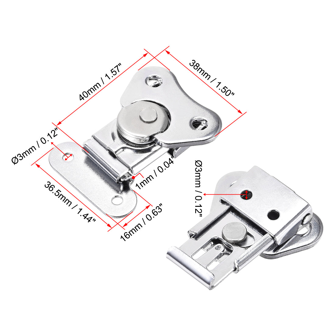 HOME MASTER 2 Pack Duckbilled Hasp Latches - Oil Rubbed Bronze Finish For Jewelry Box, Chest, Cabinet