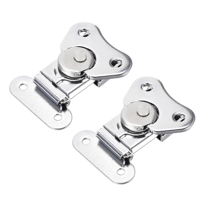 Harfington Uxcell 1.57-inch Iron Butterfly Twist Latch Keeper Toggle Clamp - 2 Pcs (Silver)