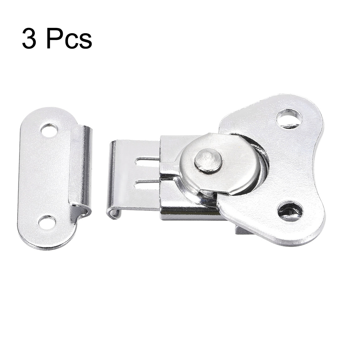 uxcell Uxcell 1.57-inch Iron Butterfly Twist Latch Keeper Toggle Clamp - 3 Pcs (Silver)
