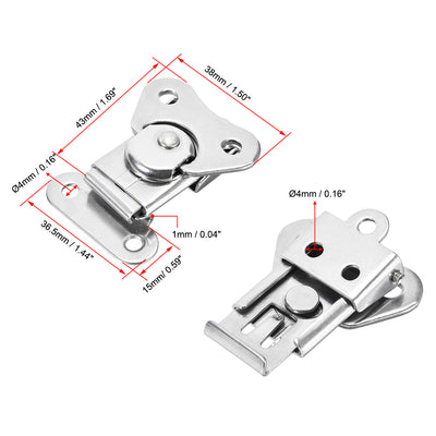 Harfington Uxcell 1.69-inch SUS304 Stainless Steel Butterfly Twist Latch Keeper Toggle Clamp
