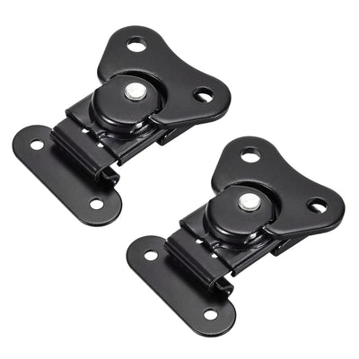 Harfington Uxcell 1.61-inch Iron Butterfly Twist Latch Keeper Toggle Clamp - 2 Pcs (Black)