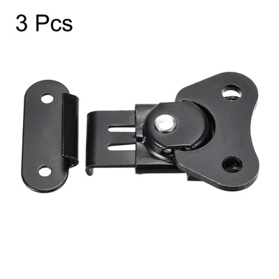 Harfington Uxcell 1.61-inch Iron Butterfly Twist Latch Keeper Toggle Clamp - 3 Pcs (Black)