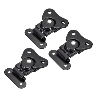 Harfington Uxcell 1.61-inch Iron Butterfly Twist Latch Keeper Toggle Clamp - 3 Pcs (Black)