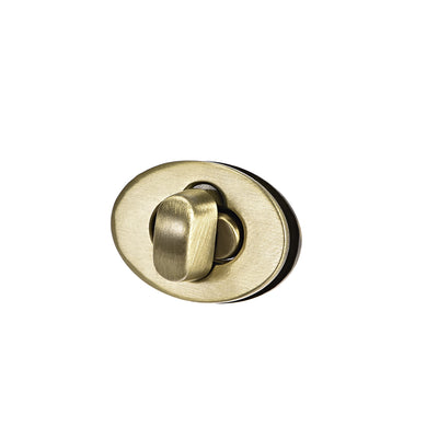 Harfington Uxcell 1 Set Oval Purses Twist Lock 23mm x 17mm Clutches Closures for DIY Bag Making - Bronze Tone