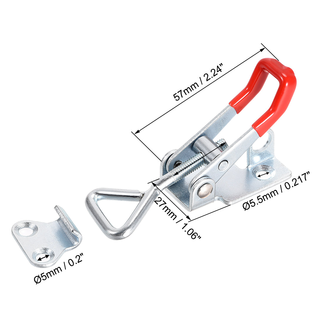 uxcell Uxcell 220lbs Holding Capacity Iron Pull-Action Latch Adjustable Toggle Clamp