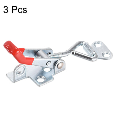 Harfington Uxcell 220lbs Holding Capacity Iron Pull-Action Latch Adjustable Toggle Clamp, 3 Pcs