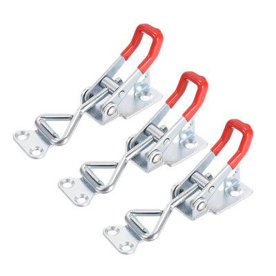 Harfington Uxcell 220lbs Holding Capacity Iron Pull-Action Latch Adjustable Toggle Clamp, 3 Pcs