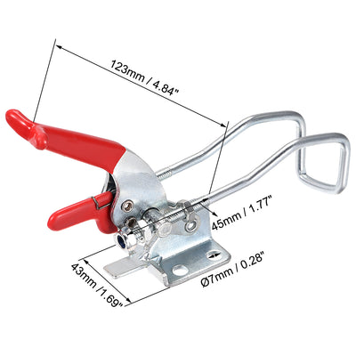 Harfington Uxcell 771lbs Adjustable Draw Latch Galvanized Iron Hook Bolt Self-lock Toggle Clamp