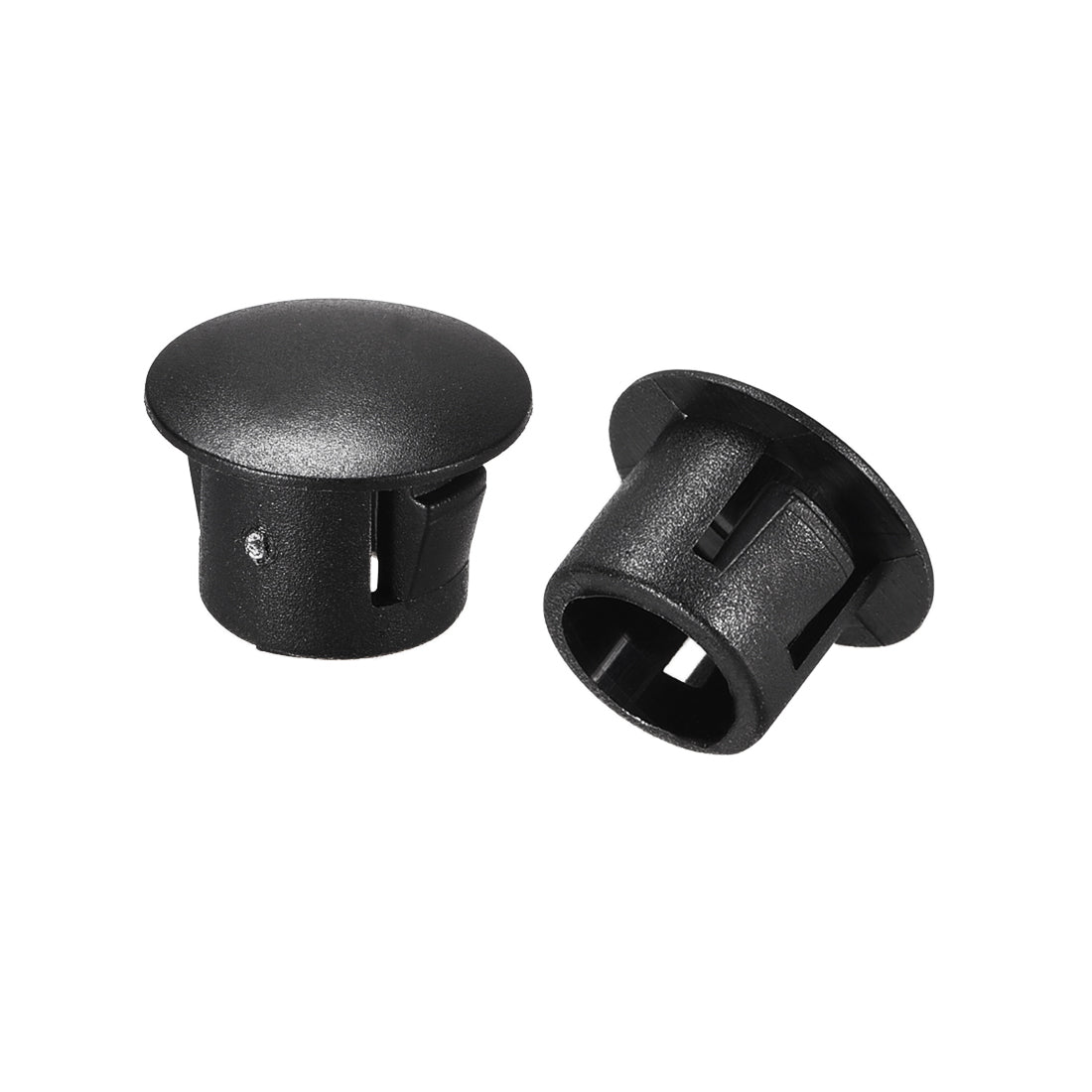 uxcell Uxcell 20pcs Mounting 8mm x 8mm Black Nylon Round Snap Panel Locking Hole Plugs Cover