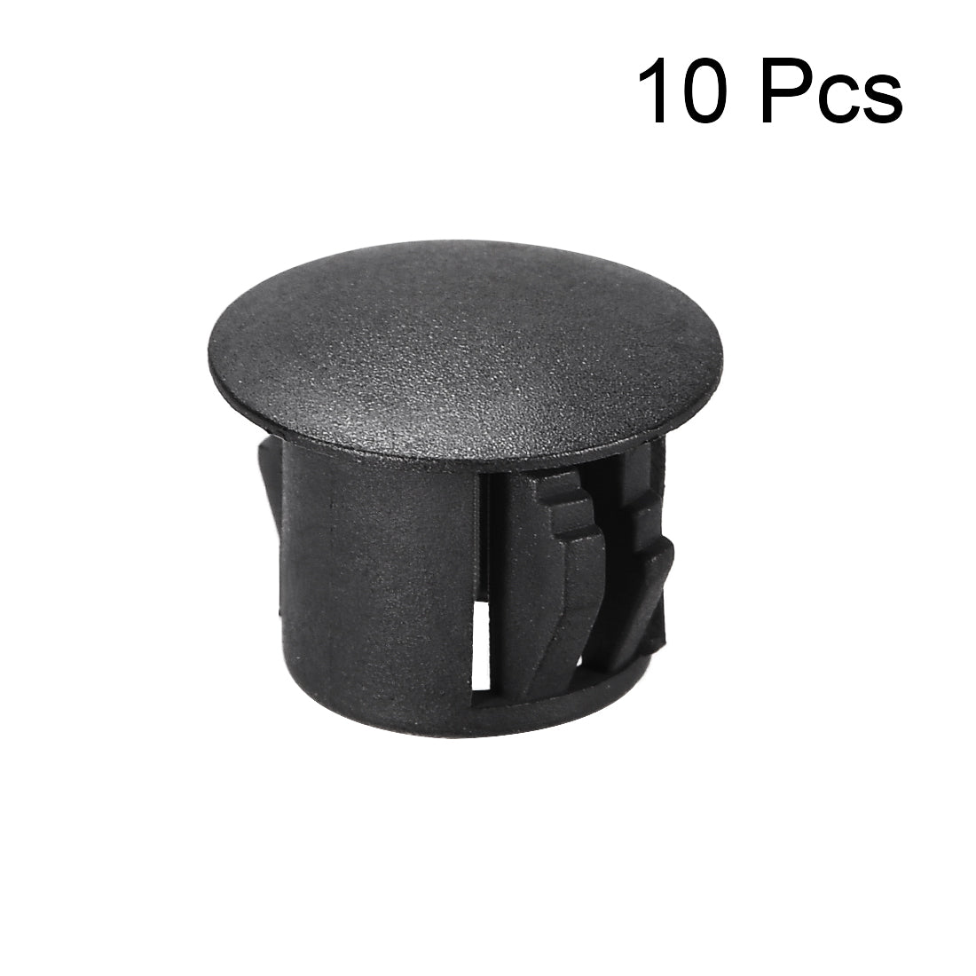 uxcell Uxcell 10pcs Mounting 10mm x 11mm Black Nylon Round Snap Panel Locking Hole Plugs Cover