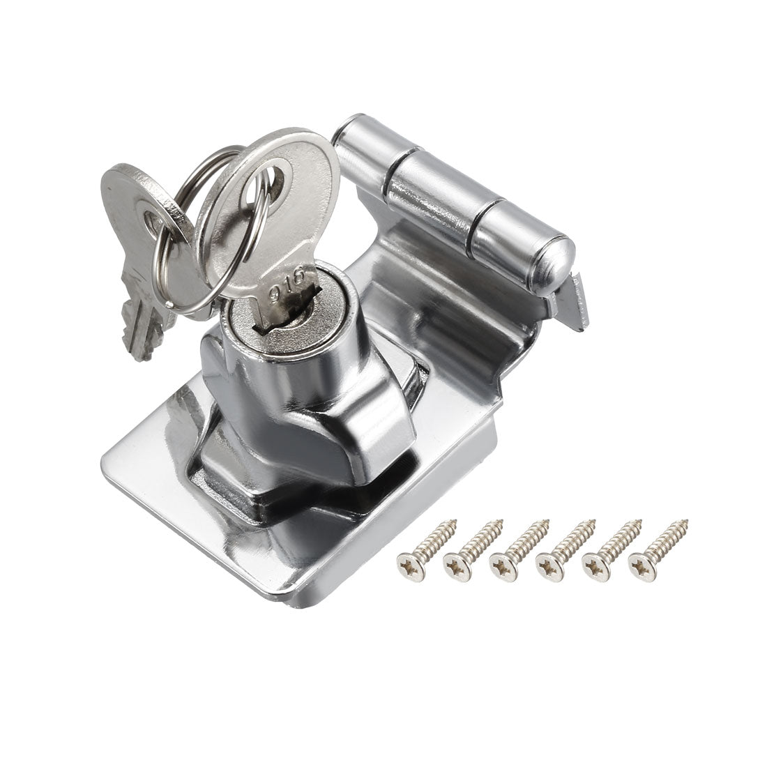 uxcell Uxcell Keyed Hasp Lock 54mm Twist Knob Keyed Locking Hasp for Door Cabinet Keyed Different