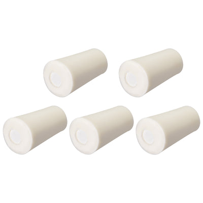 Harfington Uxcell 15-19mm Beige Drilled Silicone Stopper Plugs for Flask Test Tube Stopper 5pcs
