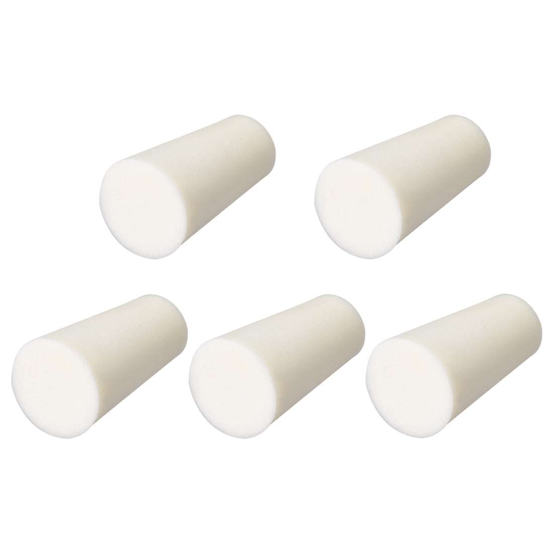 uxcell Uxcell 12-17mm Beige Drilled Silicone Stopper Plugs for Flask Test Tube Stopper 5pcs