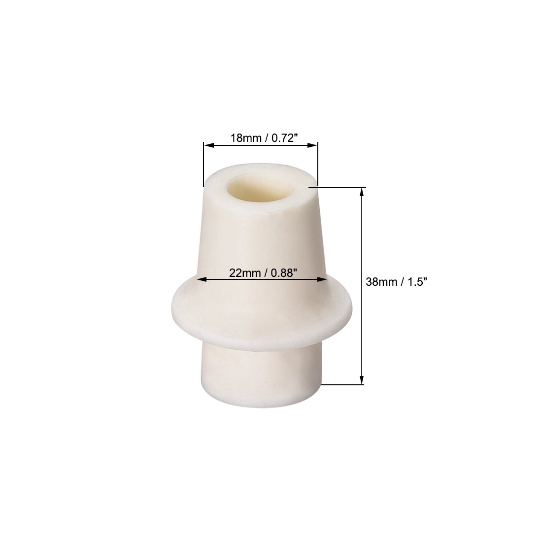 uxcell Uxcell 18-22mm Beige Drilled Silicone Stopper Plugs for Flask Test Tube Stopper