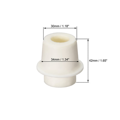 Harfington Uxcell 37-41mm Beige Drilled Silicone Stopper Plugs for Flask Test Tube Stopper 2pcs